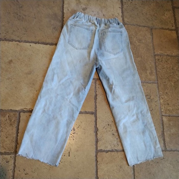 Grace Chow Jeans Size 8 WIDE LEG Distressed Painted Straight  Baggy 100% Cotton - Picture 15 of 16